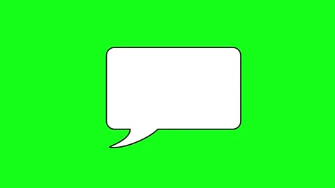 Animated white outlined speech bubble in the shape of a rectangle with rounded Stock Footage 272437230