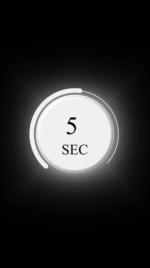 Animated White Oval with Glowing Outline Displaying "2SEC" on Black timer c.. 動画素材 344859182