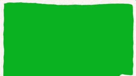 Animated White Paper Cutout Border Frame Transition Green Screen Stock Footage 343247733