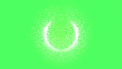 Animated white particles forming a circular arc in the center of the frame Stock Footage 316846448