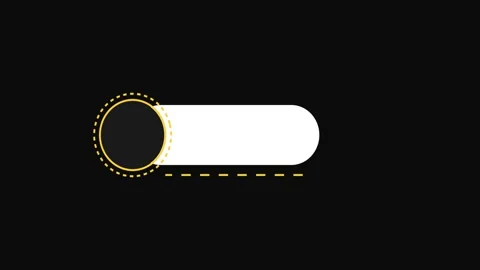 Animated White Pill Shape with Yellow Dashed Circle on Black Background Stock Footage 341415844