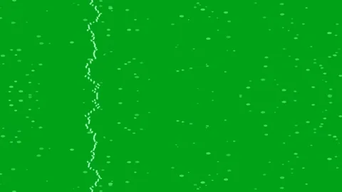 Animated white pixel line drawing effect on solid green background Stock Footage 333440929