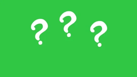 Animated white question mark symbols floating on a green screen background Stock Footage 330534180