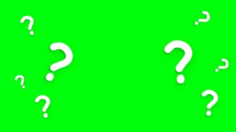 Animated White Question Marks Floating on Green Screen Background. Stock Footage 332948907
