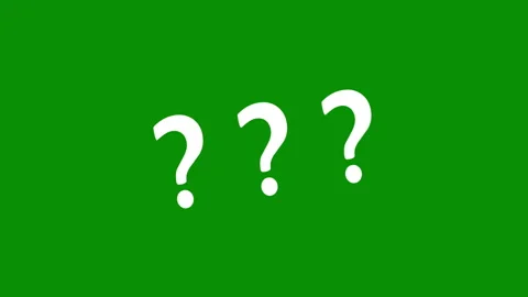 Animated white question marks moving across a green screen background Stock Footage 340027947