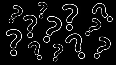 Animated White Question Marks Pattern on Black Background Stock Footage 345425925