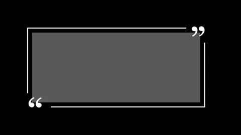 Animated white quotation frame with translucent panel on black background Stock Footage 343679691