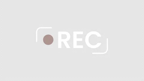 Animated white REC text and pulsing red circle icon isolated on alpha backg.. Stock Footage 318844770