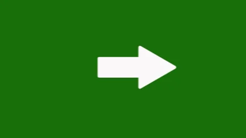 Animated White Right Arrow Pointing at Green Screen Background Stock Footage 343284354