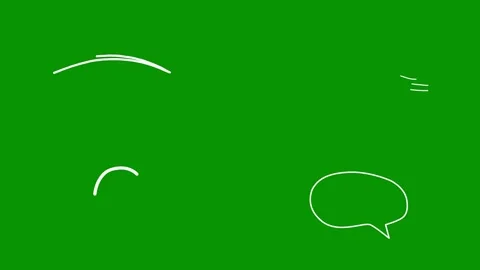 Animated white scribble elements isolated on bright green screen. This Stock Footage 346825384