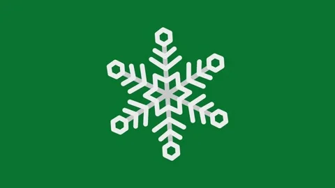 Animated white shaking snowflake icon on green background Stock Footage 320286892