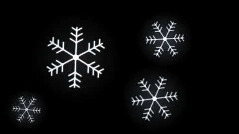 Animated White Snowflakes on Black Background Video stock 341708516
