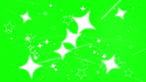 Animated white sparkling stars and magic dust floating on a bright green screen Stock Footage 346217954