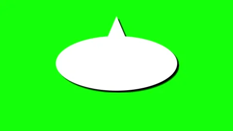 Animated white speech bubble appearing and disappearing on a vibrant green .. Video stock 344352493