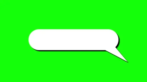 Animated white speech bubble appearing and disappearing on a vibrant green .. Video stock 344352547