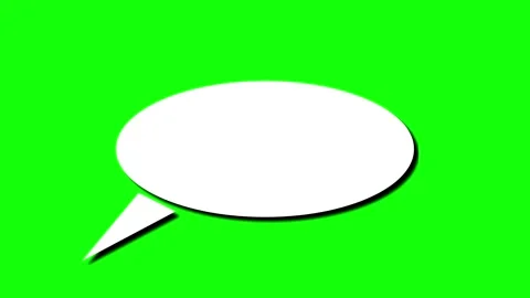 Animated white speech bubble appearing and disappearing on a vibrant green .. Stock Footage 344352563