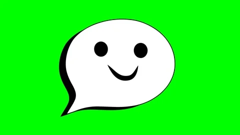 Animated white speech bubble, chat balloon icon. Pictogram, comic book, anime. Stock Footage 221814263