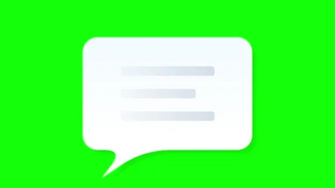 Animated white speech bubble icon on chroma key green screen background Stock Footage 339224110