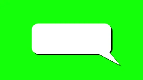 Animated white speech bubble vibrant green screen for chroma key compositin.. 스톡 동영상 344352462