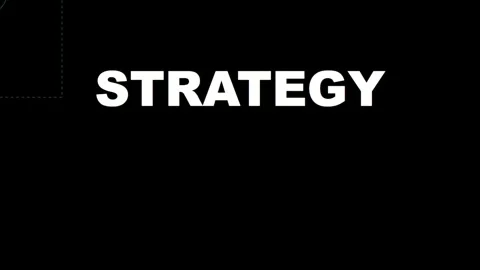 Animated white 'STRATEGY' on black, symbolizing business planning, innovati.. 库存影片 330280016