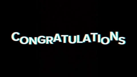 Animated White text CONGRATULATIONS on a black background. Stock Footage 284293128