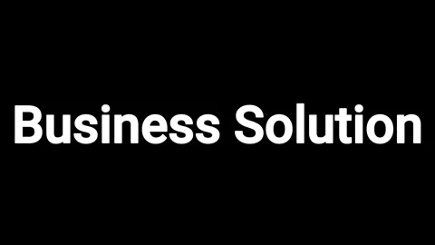 Animated white text reading business solution typing on solid black background Stock Footage 344635430