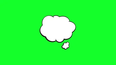 Animated white thought bubble on a green screen background for video editing Stock Footage 346724604