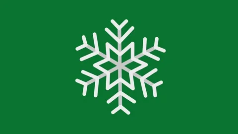 Animated white trembling snowflake icon on green background Stock Footage 320286918