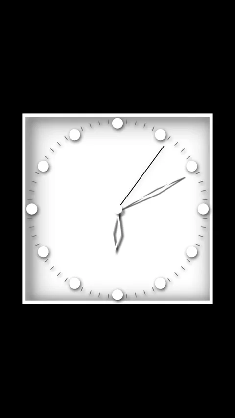 Animated white wall clock with clear face and ticking motion vertical video.. Stock Footage 315158545