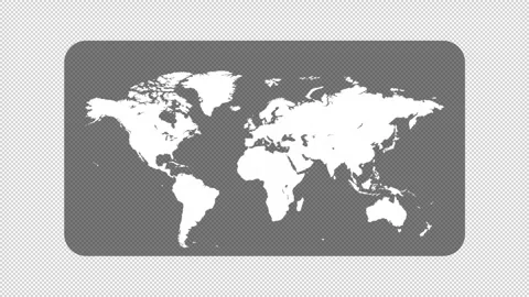 Animated White World Map on a Gray Rounded Panel 스톡 동영상 347216565