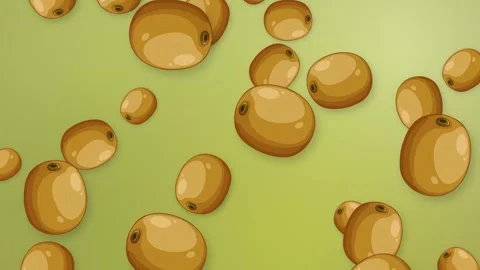 Animated Whole Kiwi Fruit Falling Over a Green Mesh Background Stock Footage 344518613