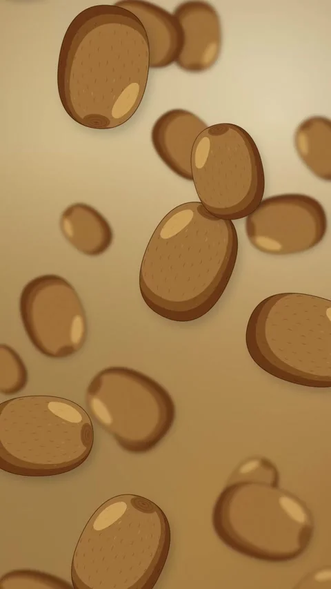 Animated Whole Kiwi Fruit Falling Against a Warm Mesh Background Stock Footage 345197630