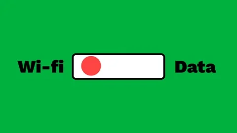 Animated Wi-Fi data connection graphic with red loading indicator on green scree Stock Footage 346009981