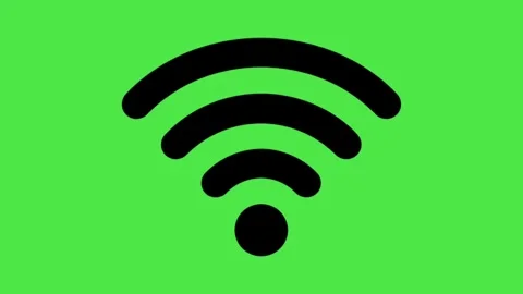 Animated Wi-Fi Icon Turning Grey ,Wireless Network Signal Symbol on Green Screen Stock Footage 334847000