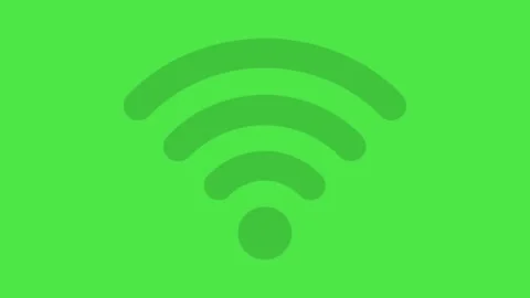 Animated Wi-Fi Icon Turning Grey ,Wireless Network Signal Symbol on Green Screen Stock Footage 334847205