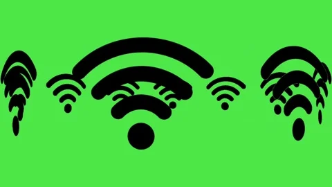 Animated Wi-Fi Icon Turning Grey ,Wireless Network Signal Symbol on Green Screen Stock Footage 334847348