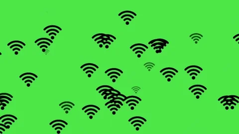 Animated Wi-Fi Icon Turning Grey ,Wireless Network Signal Symbol on Green Screen Stock Footage 334852544