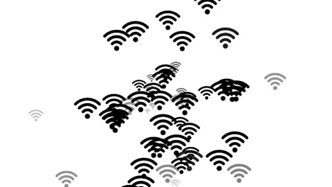 Animated Wi-Fi Icon - Wireless Network Signal Symbol on White Background Stock Footage 334847236