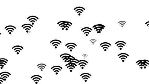 Animated Wi-Fi Icon - Wireless Network Signal Symbol on White Background Stock Footage 334847985