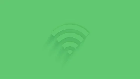 Animated wi-fi wireless internet network symbol icon with shadow on green Video stock 159830608