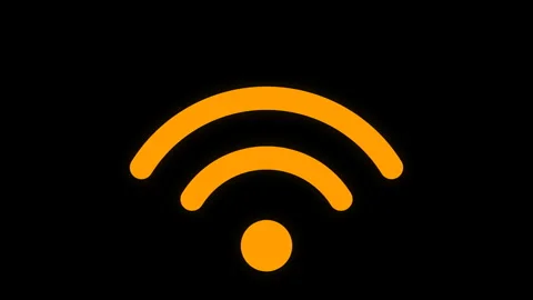 Animated WiFi Symbol Changing Red to Orange and Green as Signal Strength Grows Stock Footage 336918942
