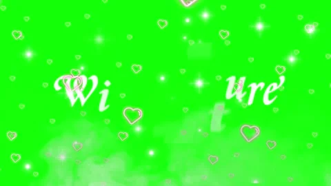 Animated wild nature text overlay with floating hearts with screen background 库存影片 338387106
