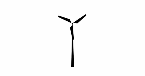 Animated wind generator simple eco related icon on white background. Alternative Stock Footage 267626328