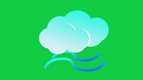 Animated wind icon with a white and blue gradient cloud. Stock Footage 319926129