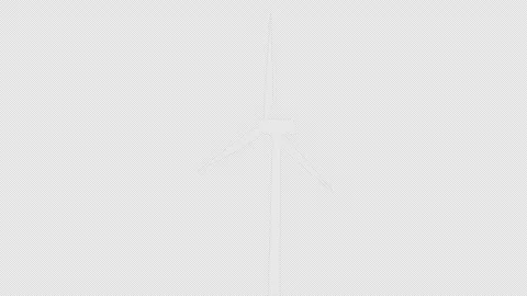Animated wind turbine generator with moving camera from front view to side view. Stock Footage 298003095