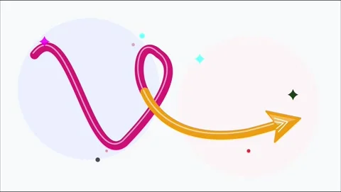 Animated winding arrow showing progress and direction motion graphics Stock Footage 339666995