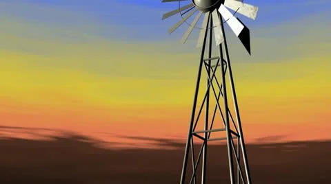 Animated Windmill Stock Footage