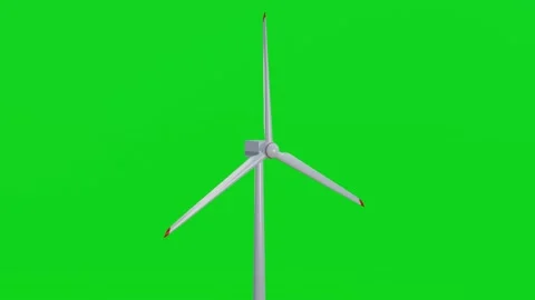 Animated windmill isolated on chromakey background. Green energy. Ecology. Stock Footage 200853065