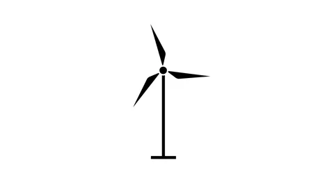 Animated windmill white line icon. Wind power generator Stock Footage 261379971