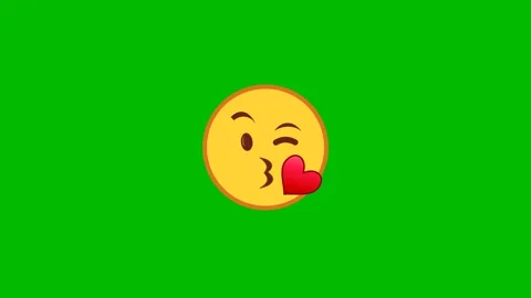 Animated winking face emoji blowing a heart kiss. 4K Vídeo Stock 344798712